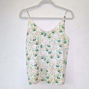 Banana Republic White Floral Cami Tank Top Size Medium NWT